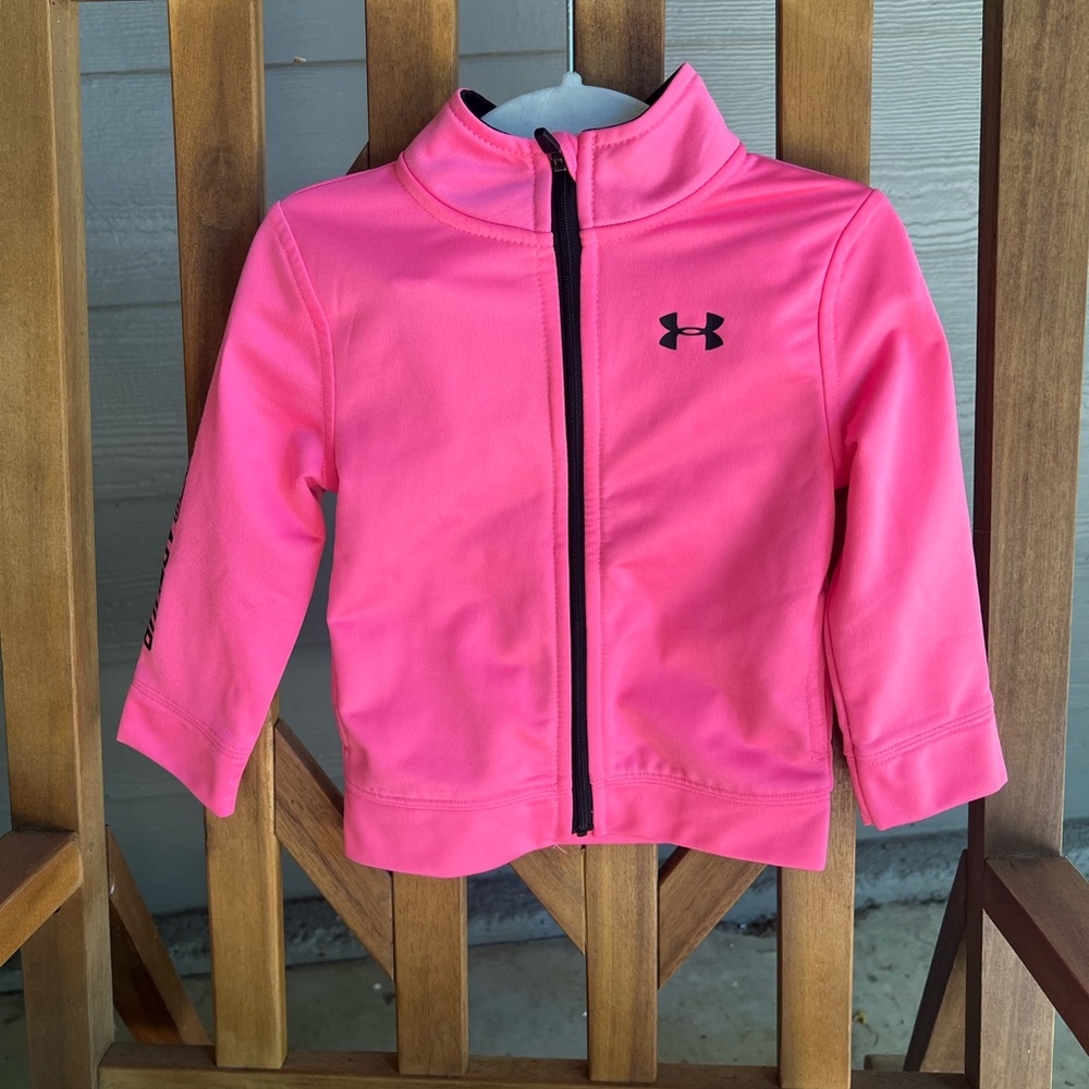 Under Armour Pink and Black Zip Up